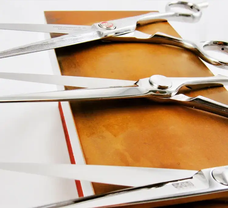 Kasho shears on a sharpening stone