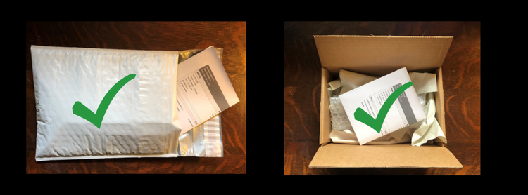 Send wrapped shears in padded envelope or sturdy box